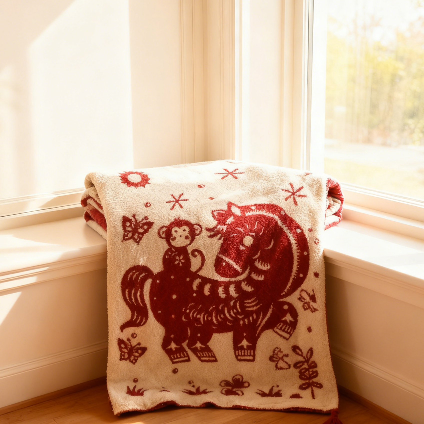 Ownkoti Festive Horse Pattern Double-Sided Blanket - image 5