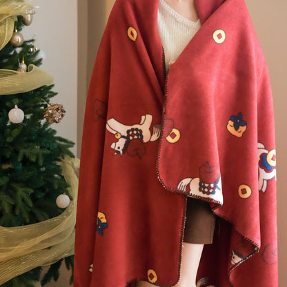 Ownkoti Faux Wool Trojan Horse Reversible Throw Blanket - image 6