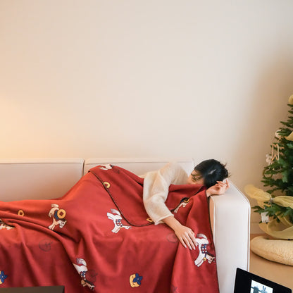 Ownkoti Faux Wool Trojan Horse Reversible Throw Blanket - image 2