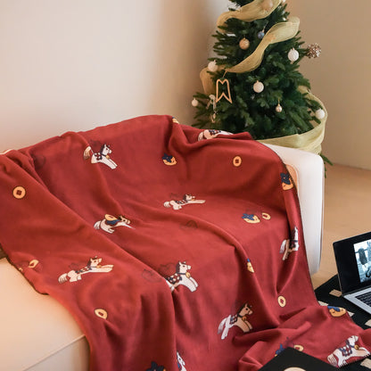 Ownkoti Faux Wool Trojan Horse Reversible Throw Blanket - 79"W x 90"L - image 0