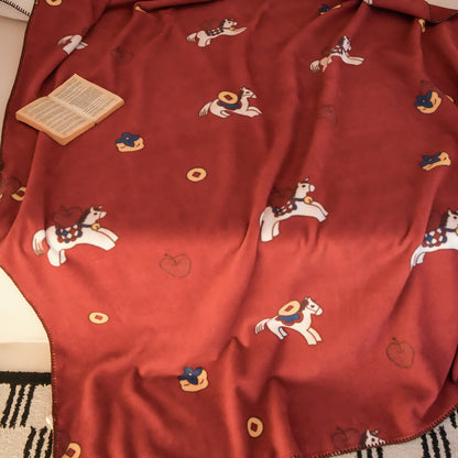 Ownkoti Faux Wool Trojan Horse Reversible Throw Blanket - image 8