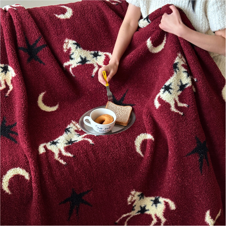 Ownkoti Festive Year of the Horse Knitted Throw Blanket - image 6