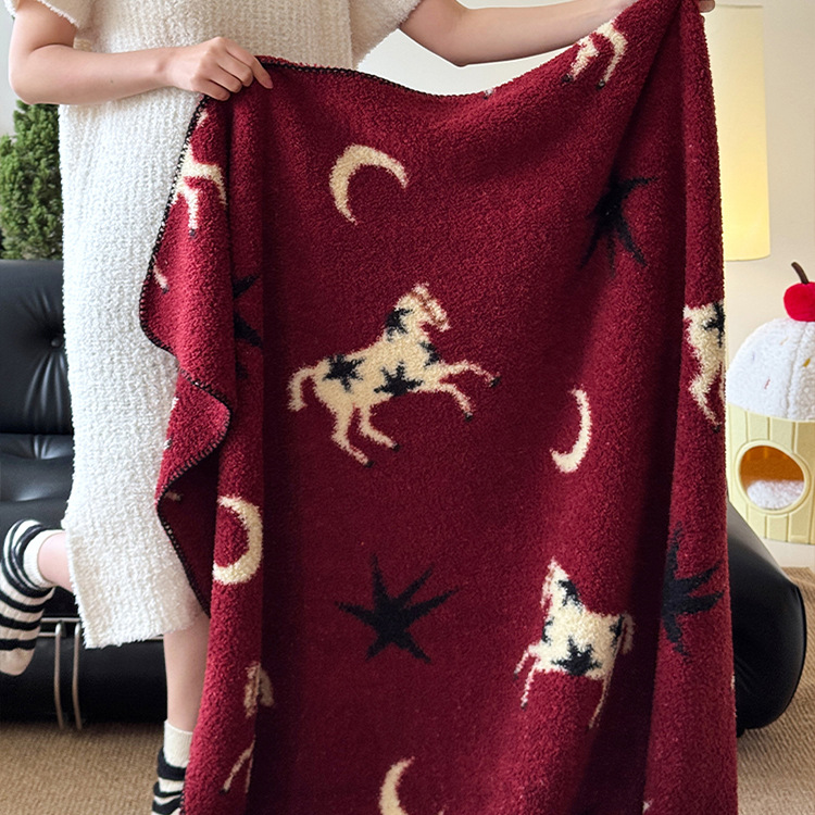 Ownkoti Festive Year of the Horse Knitted Throw Blanket - image 5