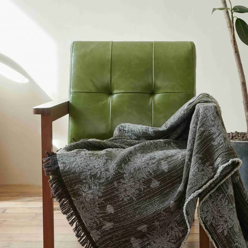 Ownkoti Vintage Floral Pure Cotton Tassel Blanket - image 2