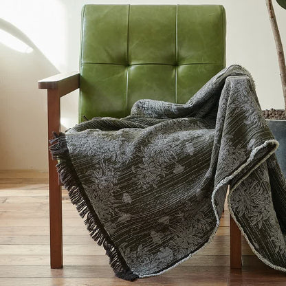 Ownkoti Vintage Floral Pure Cotton Tassel Blanket - image 1
