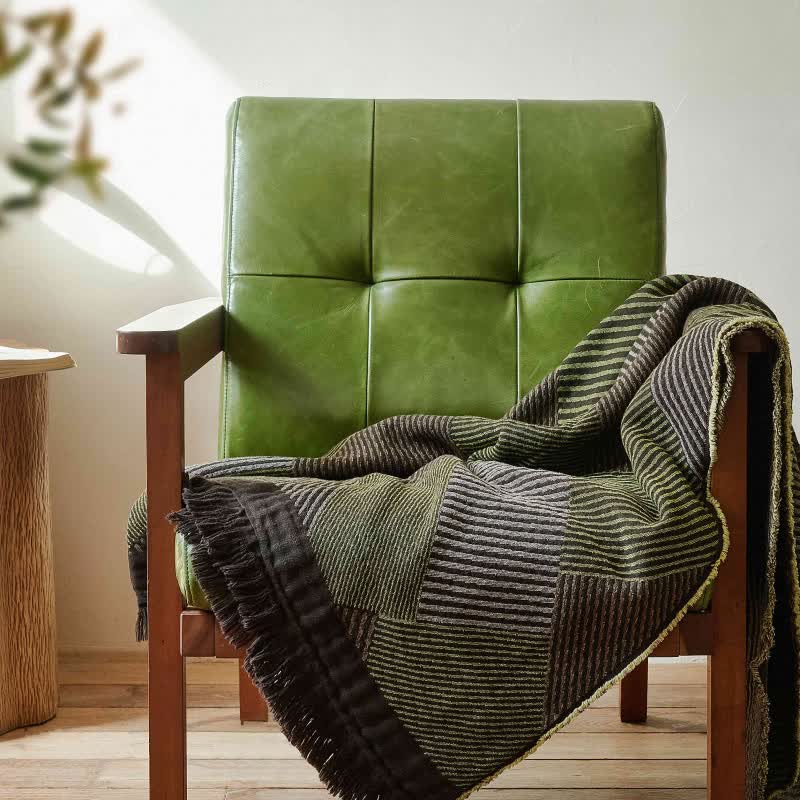 Ownkoti Subtle Striped Cotton Tassel Blanket - image 1