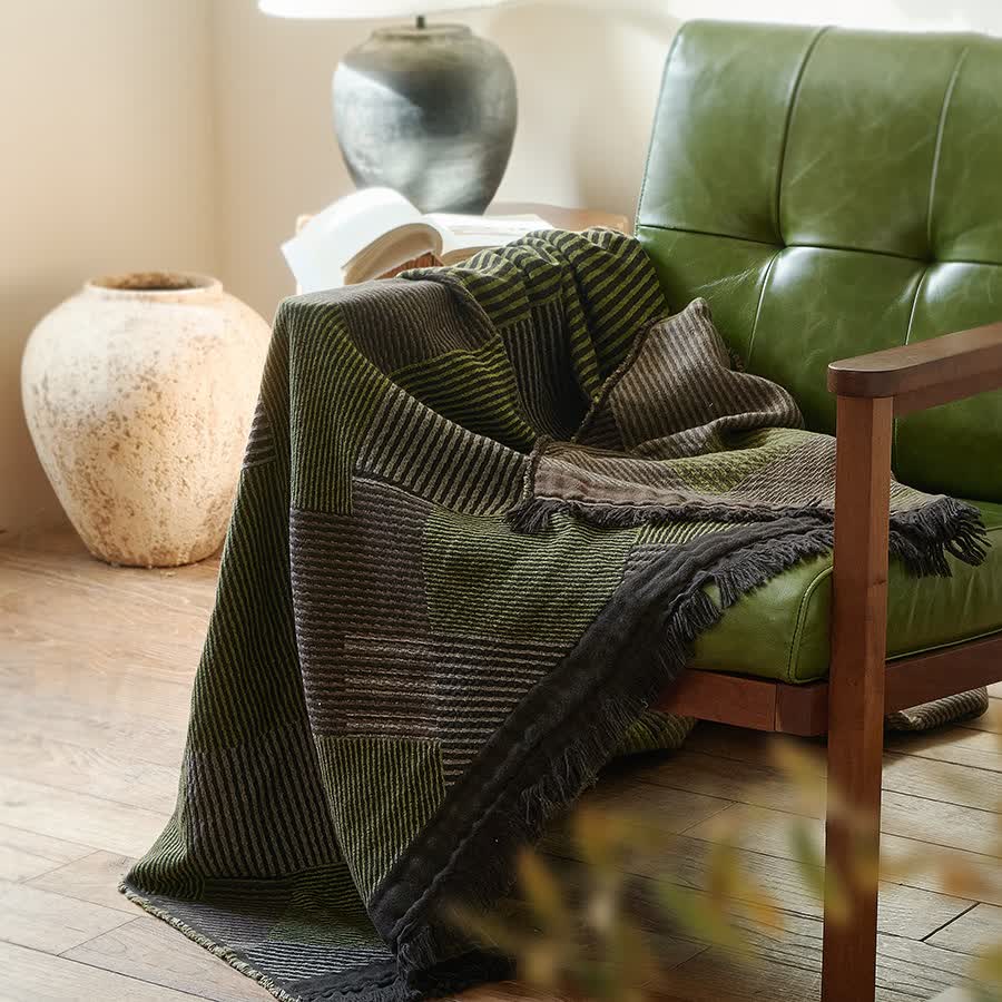 Ownkoti Subtle Striped Cotton Tassel Blanket - image 2