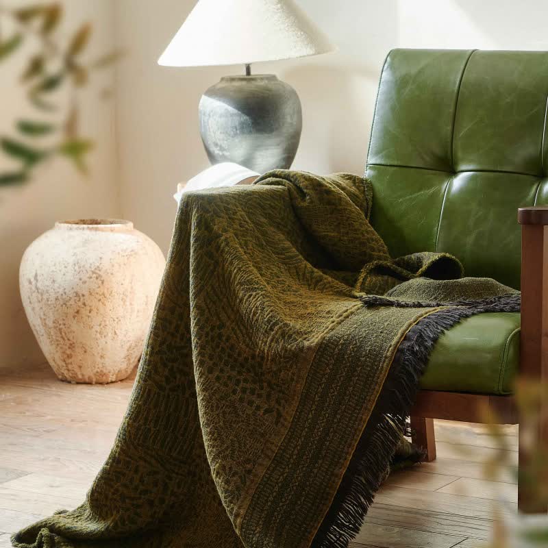 Ownkoti Retro Style Cotton Tassel Blanket - image 1