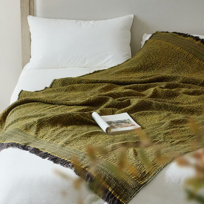 Ownkoti Retro Style Cotton Tassel Blanket - image 2