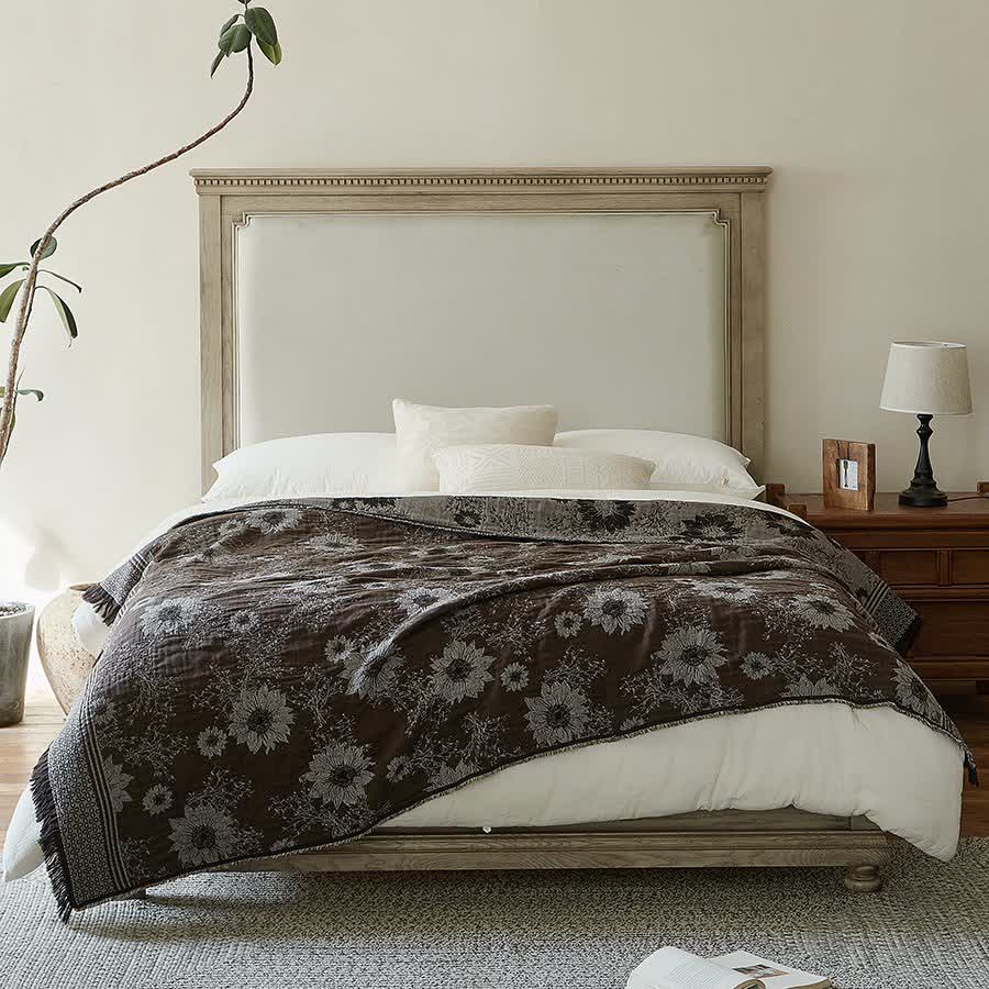 Ownkoti Vintage Sunflower Pure Cotton Tassel Blanket - image 3