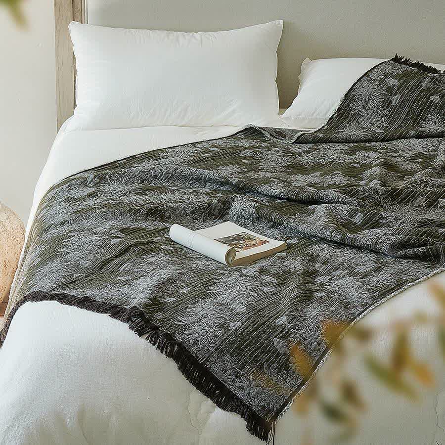 Ownkoti Vintage Floral Pure Cotton Tassel Blanket - image 3