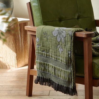 Ownkoti Elegant Floral Pure Cotton Tassel Blanket - image 2