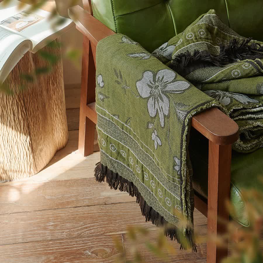 Ownkoti Elegant Floral Pure Cotton Tassel Blanket - image 3