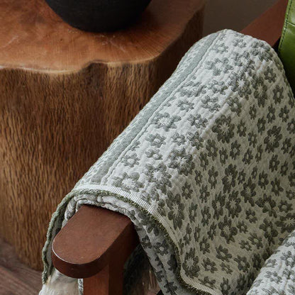 Ownkoti Daisy Pattern Cotton Tassel Blanket - image 3