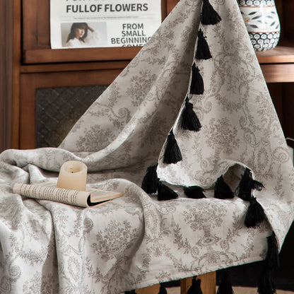 Ownkoti Vintage Botanical Jacquard Cotton Linen Blanket - image 2