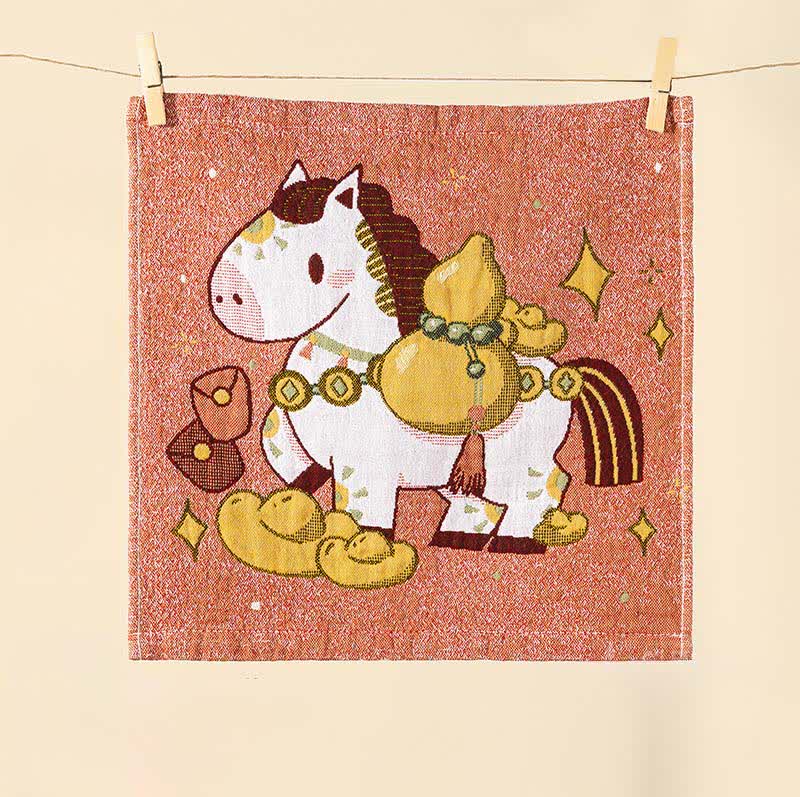 Ownkoti Cartoon Horse Cotton Gauze Square Towel - image 4