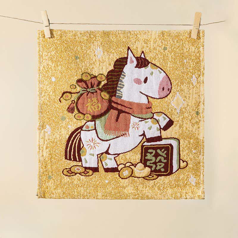 Ownkoti Cartoon Horse Cotton Gauze Square Towel - image 2
