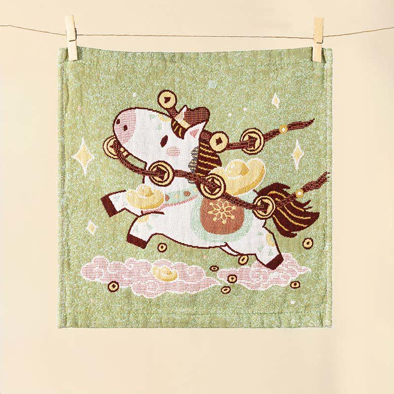 Ownkoti Cartoon Horse Cotton Gauze Square Towel - image 1