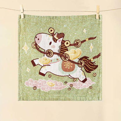 Ownkoti Cartoon Horse Cotton Gauze Square Towel - image 1
