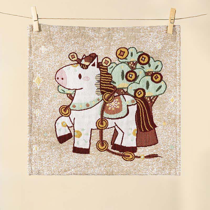 Ownkoti Cartoon Horse Cotton Gauze Square Towel - image 3
