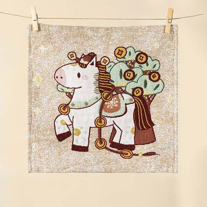 Ownkoti Cartoon Horse Cotton Gauze Square Towel - image 3