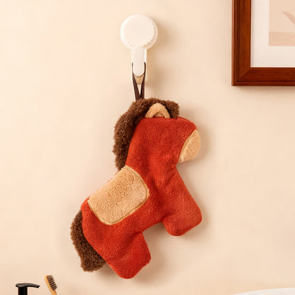 Ownkoti Pony Hangable Kitchen Bathroom Hand Towel - Red - 14"W*14"L - image 0