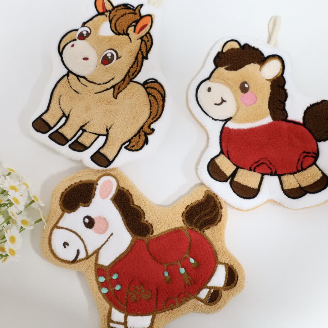 Ownkoti Cartoon Pony Hangable Bathroom Hand Towel - image 1