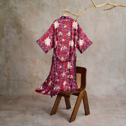 Ownkoti Retro Floral Kimono Style Bathrobe - image 5