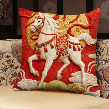 Ownkoti 3D Effect Horse Decorative Pillow Cover - image 0