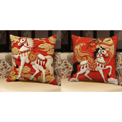 Ownkoti 3D Effect Horse Decorative Pillow Cover - Set (E + F) - 18" x 18" - image 10