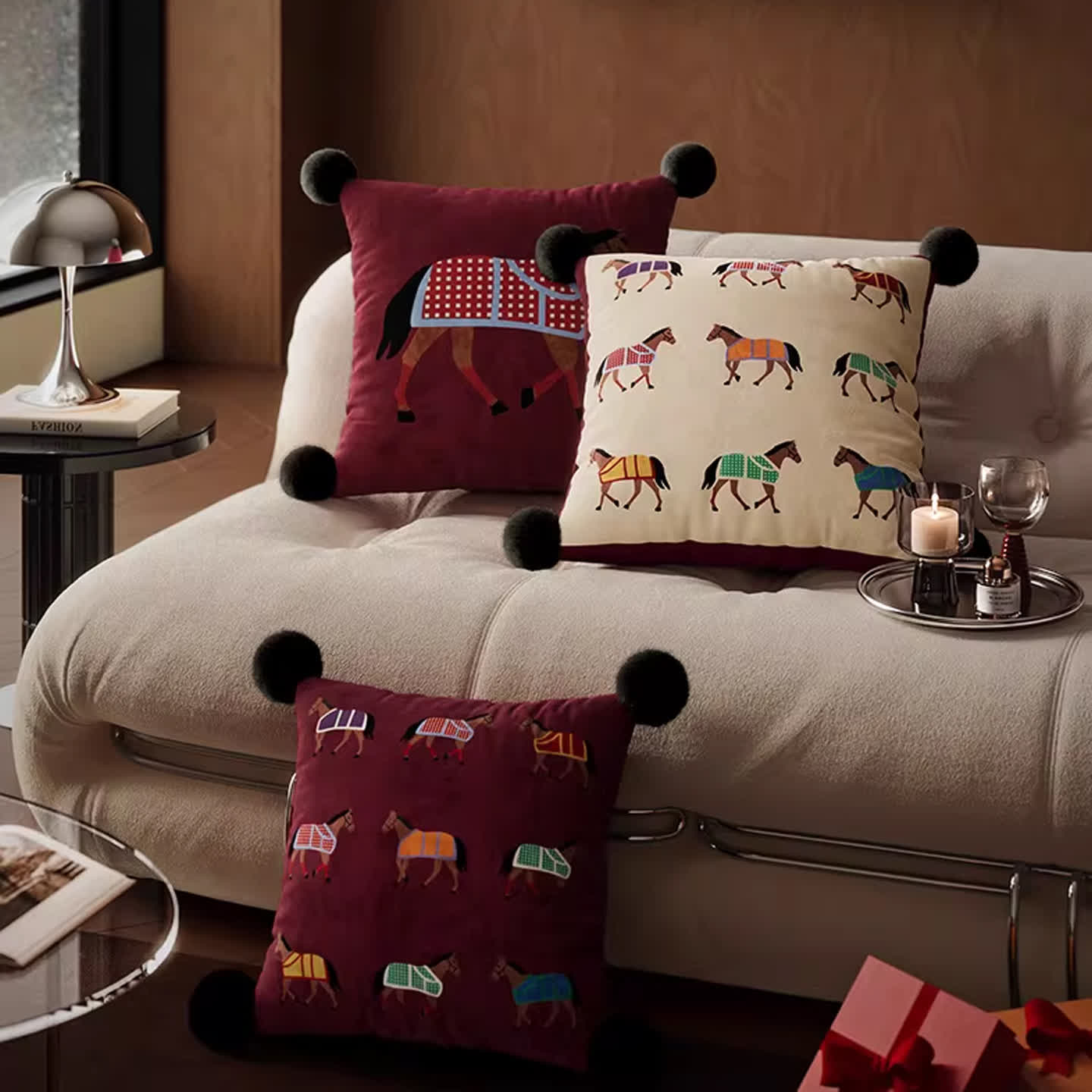 Ownkoti Horse-themed Print Square Throw Pillow Cover - image 0