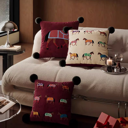 Ownkoti Horse-themed Print Square Throw Pillow Cover - image 0