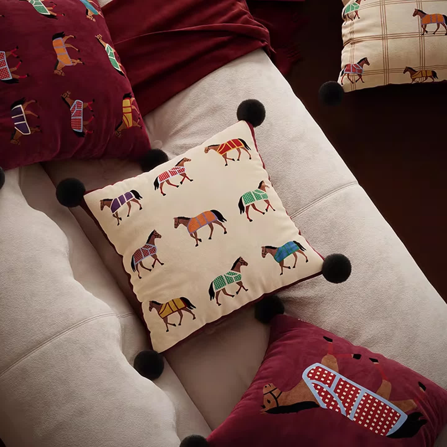 Ownkoti Horse-themed Print Square Throw Pillow Cover - image 3