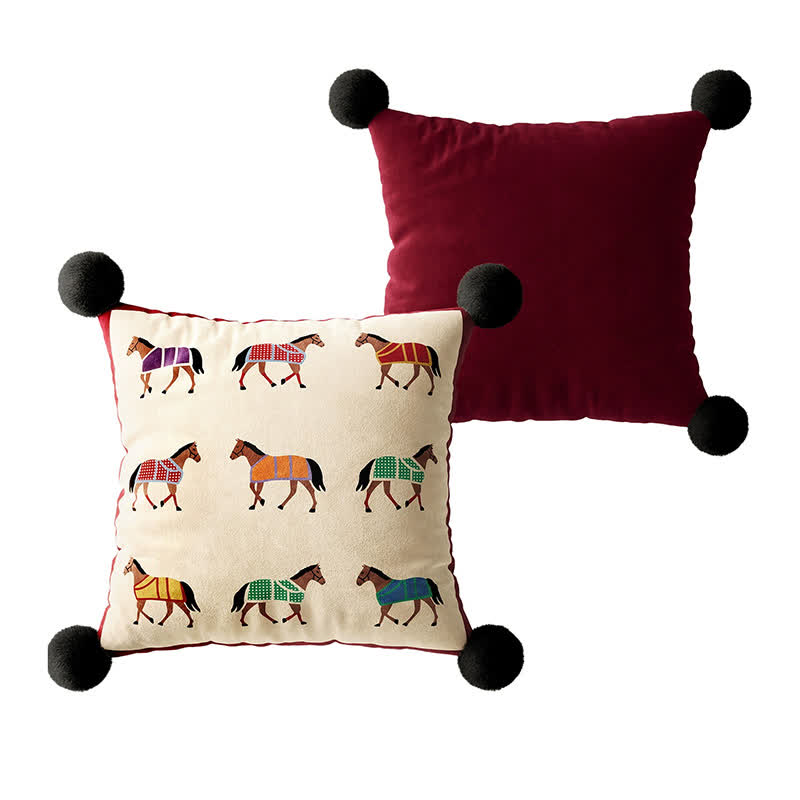 Ownkoti Horse-themed Print Square Throw Pillow Cover - 2PCS: C - 19" x 19" - image 6