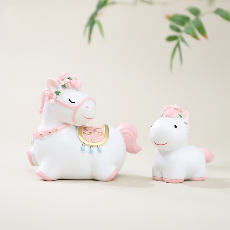 Ownkoti Cute Pony Resin Decorative Ornament - Pink - 2PCS - 1.85"W x 3.31"L x 2.83"H & 1.10"W x 2.36"L x 2.12"H - image 7