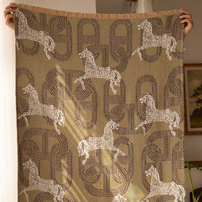 Ownkoti Horse & Geometric Pattern Cotton Bath Towel - image 6