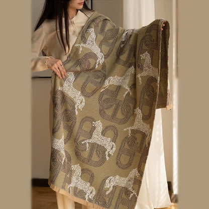 Ownkoti Horse & Geometric Pattern Cotton Bath Towel - image 2