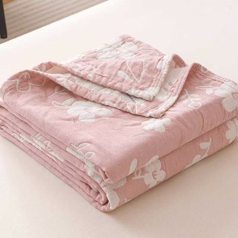 Ownkoti Elegant Floral Jacquard Cotton 3-Layer Gauze Quilt - image 2