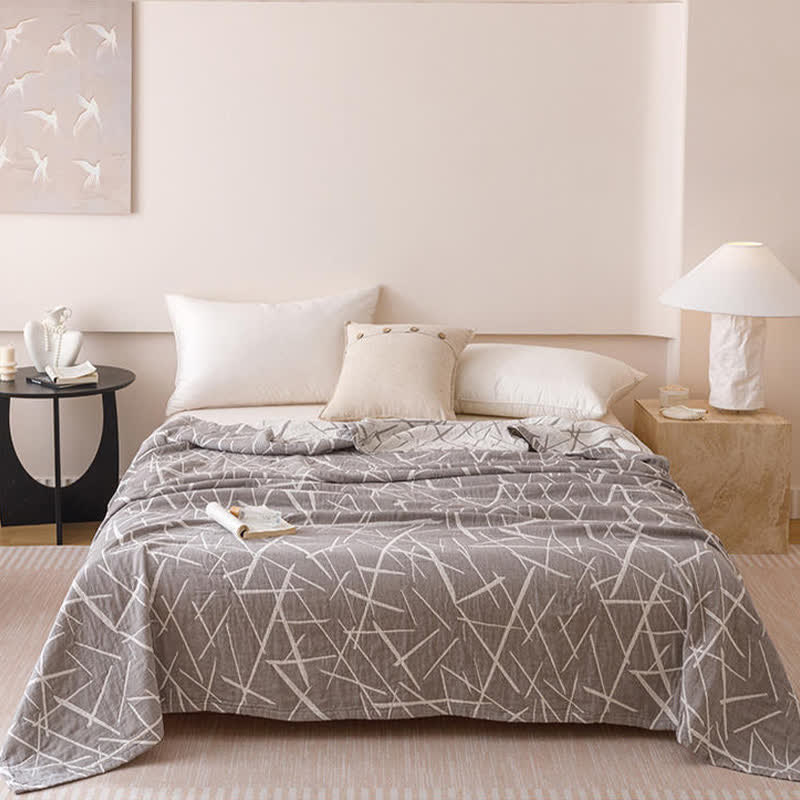 Ownkoti Modern Geometric Jacquard Cotton Gauze Quilt - image 2