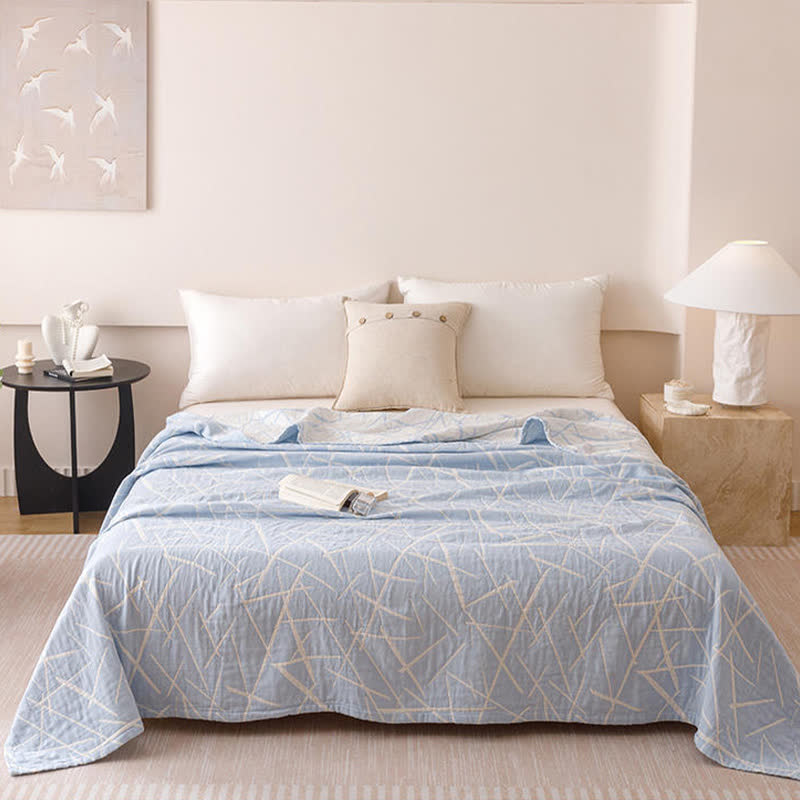 Ownkoti Modern Geometric Jacquard Cotton Gauze Quilt - image 4