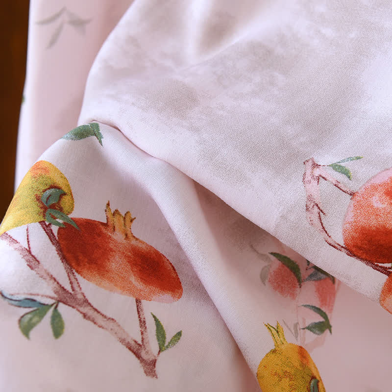 Ownkoti Oriental Style Pomegranate Short Sleeve Nightgown - image 9
