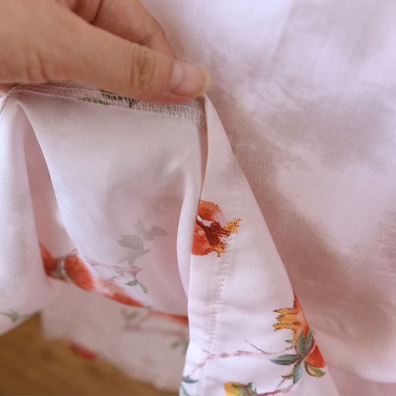 Ownkoti Oriental Style Pomegranate Short Sleeve Nightgown - image 10