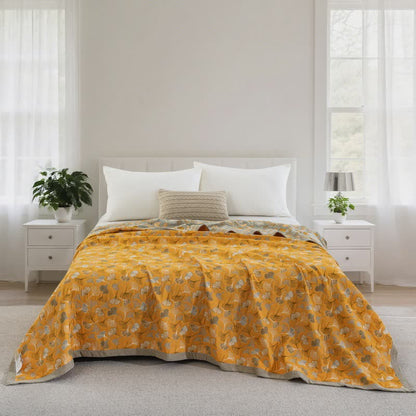 Ownkoti Ginkgo Biloba Organic Cotton Quilt - Bright Yellow - Quilt - Cal King - image 57