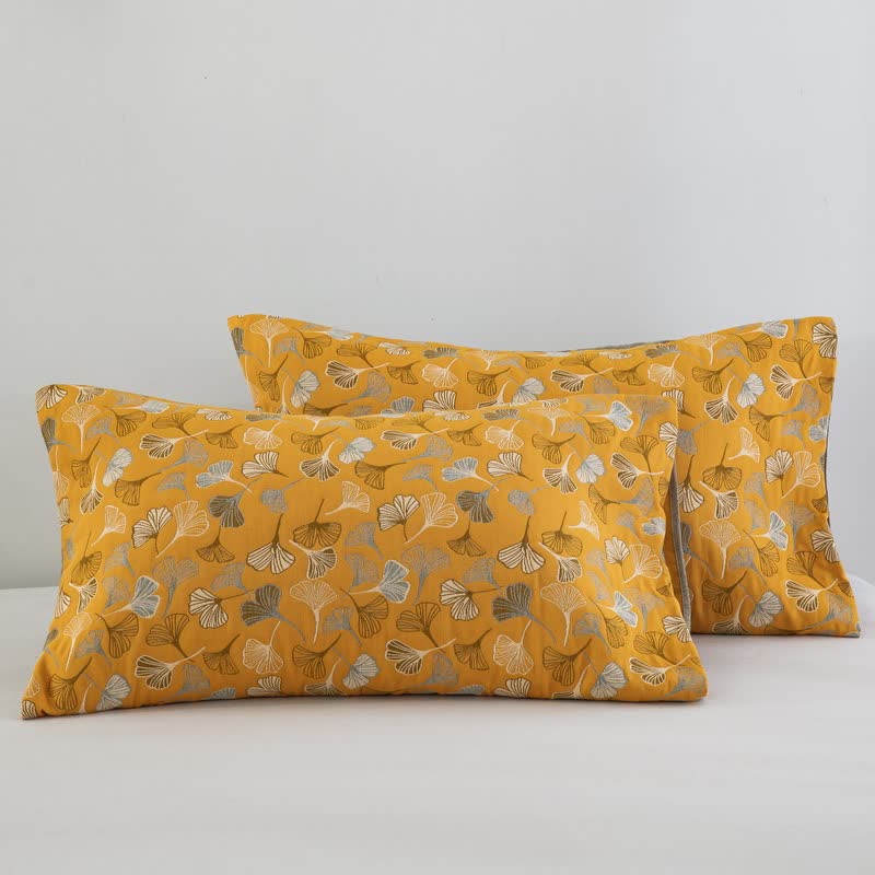 Ownkoti Ginkgo Biloba Organic Cotton Quilt - Bright Yellow - 2PCS Pillowcases - 20" x 36" - image 63