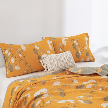 Ownkoti Ginkgo Leaf Organic Cotton Reversible Quilt - image 55