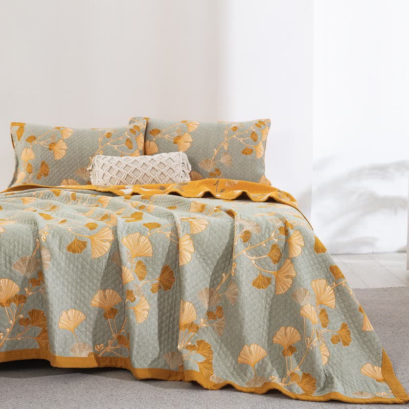 Ownkoti Ginkgo Leaf Organic Cotton Reversible Quilt - image 63