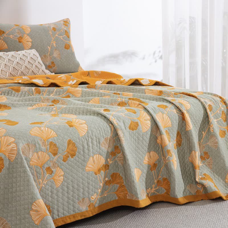 Ownkoti Ginkgo Leaf Organic Cotton Reversible Quilt - image 66