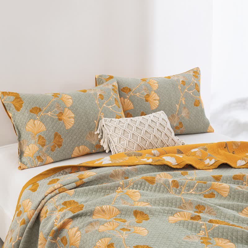 Ownkoti Ginkgo Leaf Organic Cotton Reversible Quilt - image 65