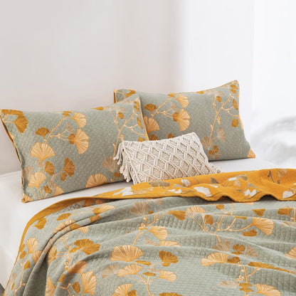 Ownkoti Ginkgo Leaf Organic Cotton Reversible Quilt - image 65