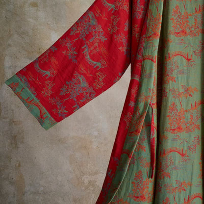 Ownkoti Oriental Bridge & Tree Cotton Kimono Robe - image 4